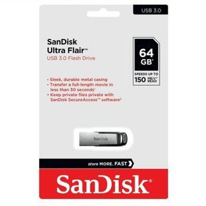 NWOT!!! Sealed SanDisk Ultra Flair USB 3.0 Flash Drive 150MB/s read speeds…